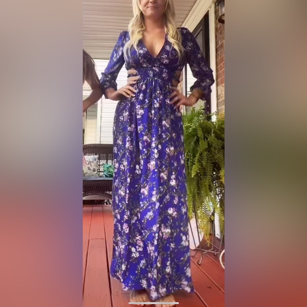 Navy blue flower dress